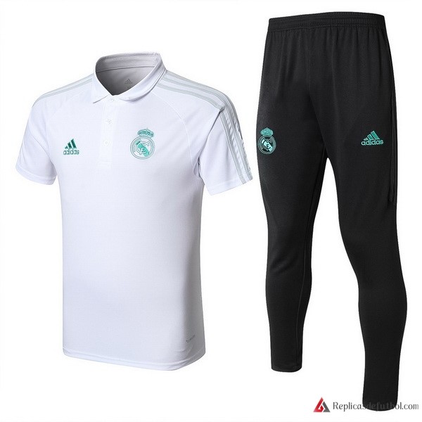 Polo Real Madrid Conjunto Completo 2017-2018 Blanco